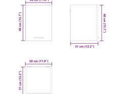 vidaXL Hängeschrank mit Tür Riga Betongrau und Weiß 30 x 31 x 40 cm 884120