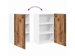 vidaXL Hängeschrank mit Tür Riga Altes Holz und Weiß 50 x 31 x 80 cm 884272