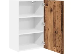 vidaXL Hängeschrank mit Tür Riga Altes Holz und Weiß 50 x 31 x 80 cm 884272