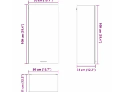 vidaXL Hängeschrank mit Tür Riga Weiß 50 x 31 x 100 cm Holzwerkstoff 884346