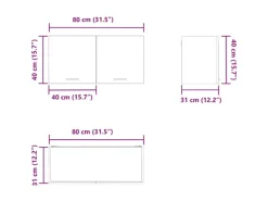 vidaXL Hängeschrank mit Tür Riga Weiß 80 x 31 x 40 cm Holzwerkstoff 884178