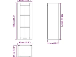 vidaXL Hängeschrank Riga Altholz 40 x 31 x 100 cm Holzwerkstoff 884384