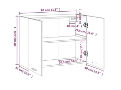 vidaXL Hängeschrank Räuchereiche 80x31x60 cm Holzwerkstoff