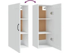 vidaXL Hängeschrank Weiß 35x34x90 cm Holzwerkstoff