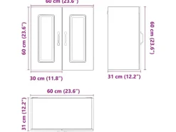 vidaXL Küchen-Hängeschrank Kalmar Braun Eichen-Optik Holzwerkstoff 853584