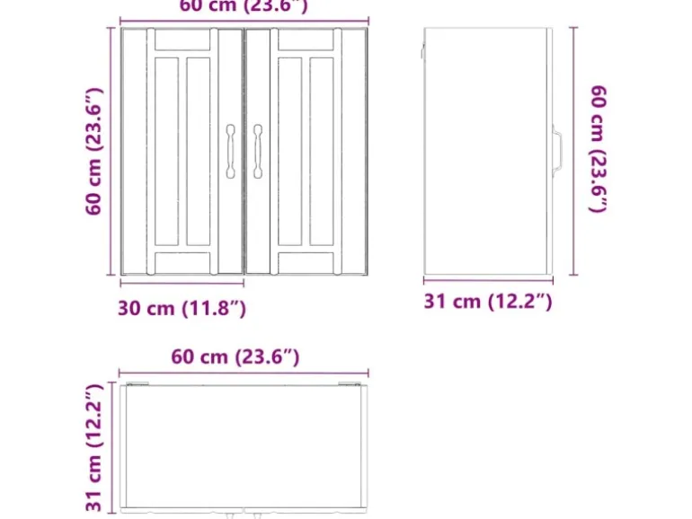 vidaXL Küchen-Hängeschrank Lucca Hochglanz-Weiß Holzwerkstoff 853819