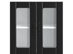 vidaXL Küchen-Hängeschrank mit Glastür Lucca Schwarz Holzwerkstoff 853908