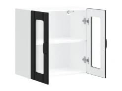 vidaXL Küchen-Hängeschrank mit Glastür Lucca Schwarz Holzwerkstoff 853908