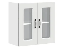 vidaXL Küchen-Hängeschrank mit Glastür Kalmar Weiß Holzwerkstoff 853667
