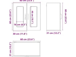 vidaXL Küchen-Hängeschrank mit Glastür Kalmar Weiß Holzwerkstoff 853667
