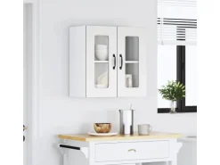 vidaXL Küchen-Hängeschrank mit Glastür Kalmar Weiß Holzwerkstoff 853667