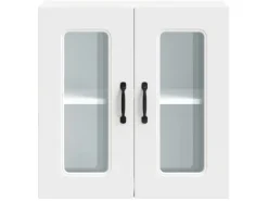 vidaXL Küchen-Hängeschrank mit Glastür Kalmar Weiß Holzwerkstoff 853667