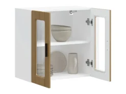 vidaXL Küchen-Hängeschrank mit Glastür Porto Artisan-Eiche 854156