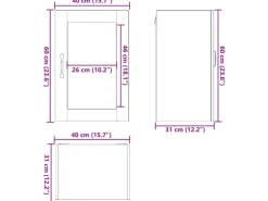 vidaXL Küchen-Hängeschrank mit Glastür Porto Altholz-Optik 854015