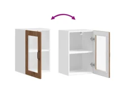 vidaXL Küchen-Hängeschrank mit Glastür Porto Altholz-Optik 854015