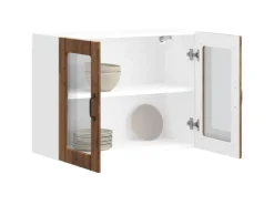 vidaXL Küchen-Hängeschrank mit Glastür Altholz-Optik Holzwerkstoff 853855