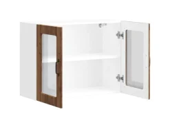 vidaXL Küchen-Hängeschrank mit Glastür Altholz-Optik Holzwerkstoff 853855