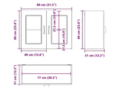 vidaXL Küchen-Hängeschrank mit Glastür Kalmar Schwarz Holzwerkstoff 853608