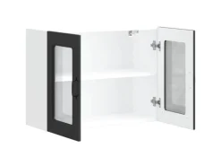 vidaXL Küchen-Hängeschrank mit Glastür Kalmar Schwarz Holzwerkstoff 853608