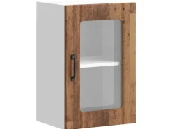 vidaXL Küchen-Hängeschrank mit Glastür Lucca Altholz-Optik 853775