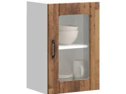 vidaXL Küchen-Hängeschrank mit Glastür Lucca Altholz-Optik 853775