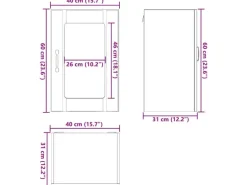 vidaXL Küchen-Hängeschrank mit Glastür Lucca Altholz-Optik 853775