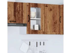 vidaXL Küchen-Hängeschrank mit Glastür Lucca Altholz-Optik 853775