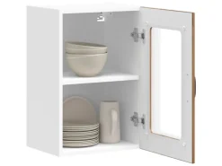 vidaXL Küchen-Hängeschrank mit Glastür Lucca Altholz-Optik 853775