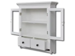 vidaXL Küchenhängeschrank mit Glastür Holz Weiß