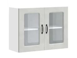 vidaXL Küchen-Hängeschrank mit Glastür Kalmar Betongrau Holzwerkstoff 853611