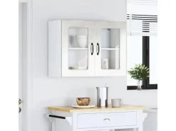 vidaXL Küchen-Hängeschrank mit Glastür Kalmar Betongrau Holzwerkstoff 853611