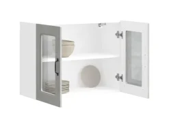 vidaXL Küchen-Hängeschrank mit Glastür Kalmar Betongrau Holzwerkstoff 853611