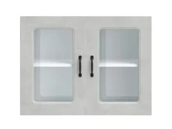 vidaXL Küchen-Hängeschrank mit Glastür Kalmar Betongrau Holzwerkstoff 853611