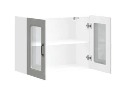 vidaXL Küchen-Hängeschrank mit Glastür Kalmar Betongrau Holzwerkstoff 853611