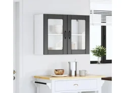 vidaXL Küchen-Hängeschrank mit Glastür Lucca Schwarz Holzwerkstoff 853848