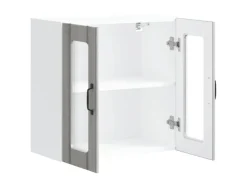 vidaXL Küchen-Hängeschrank mit Glastür Lucca Grau Sonoma Holzwerkstoff 853913