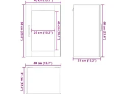 vidaXL Küchen-Hängeschrank mit Glastür Porto Hochglanz-Weiß 854009
