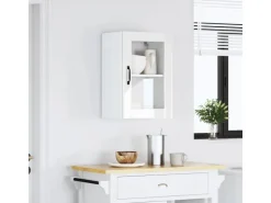 vidaXL Küchen-Hängeschrank mit Glastür Porto Hochglanz-Weiß 854009