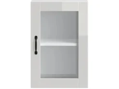 vidaXL Küchen-Hängeschrank mit Glastür Porto Hochglanz-Weiß 854009