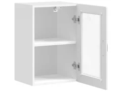 vidaXL Küchen-Hängeschrank mit Glastür Porto Hochglanz-Weiß 854009