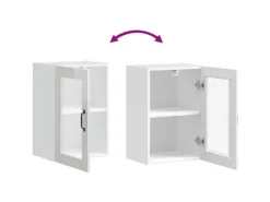 vidaXL Küchen-Hängeschrank mit Glastür Porto Hochglanz-Weiß 854009