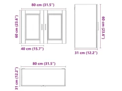 vidaXL Küchen-Hängeschrank Porto Altholz-Optik Holzwerkstoff 854075