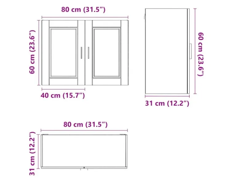vidaXL Küchen-Hängeschrank Porto Altholz-Optik Holzwerkstoff 854075