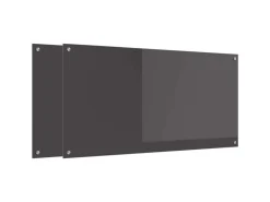 vidaXL Küchenrückwand 2 pcs Dunkelgrau 120 x 60 cm Gehärtetes Glas 3415511