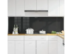 vidaXL Küchenrückwand 2 pcs Schwarz 100 x 60 cm Gehärtetes Glas 3415553