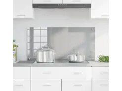 vidaXL Küchenrückwand Hellgrau 100 x 50 x 0,6 cm Gehärtetes Glas 42001236