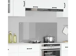 vidaXL Küchenrückwand Hellgrau 110 x 50 x 0,6 cm Gehärtetes Glas 42001305