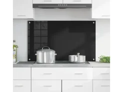 vidaXL Küchenrückwand Schwarz 100 x 60 cm Gehärtetes Glas 42018043