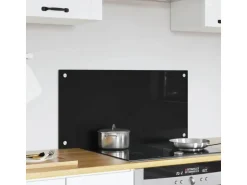 vidaXL Küchenrückwand Schwarz 80 x 40 cm Gehärtetes Glas 42018035