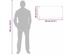 vidaXL Küchenrückwand Schwarz 80 x 40 cm Gehärtetes Glas 42018035